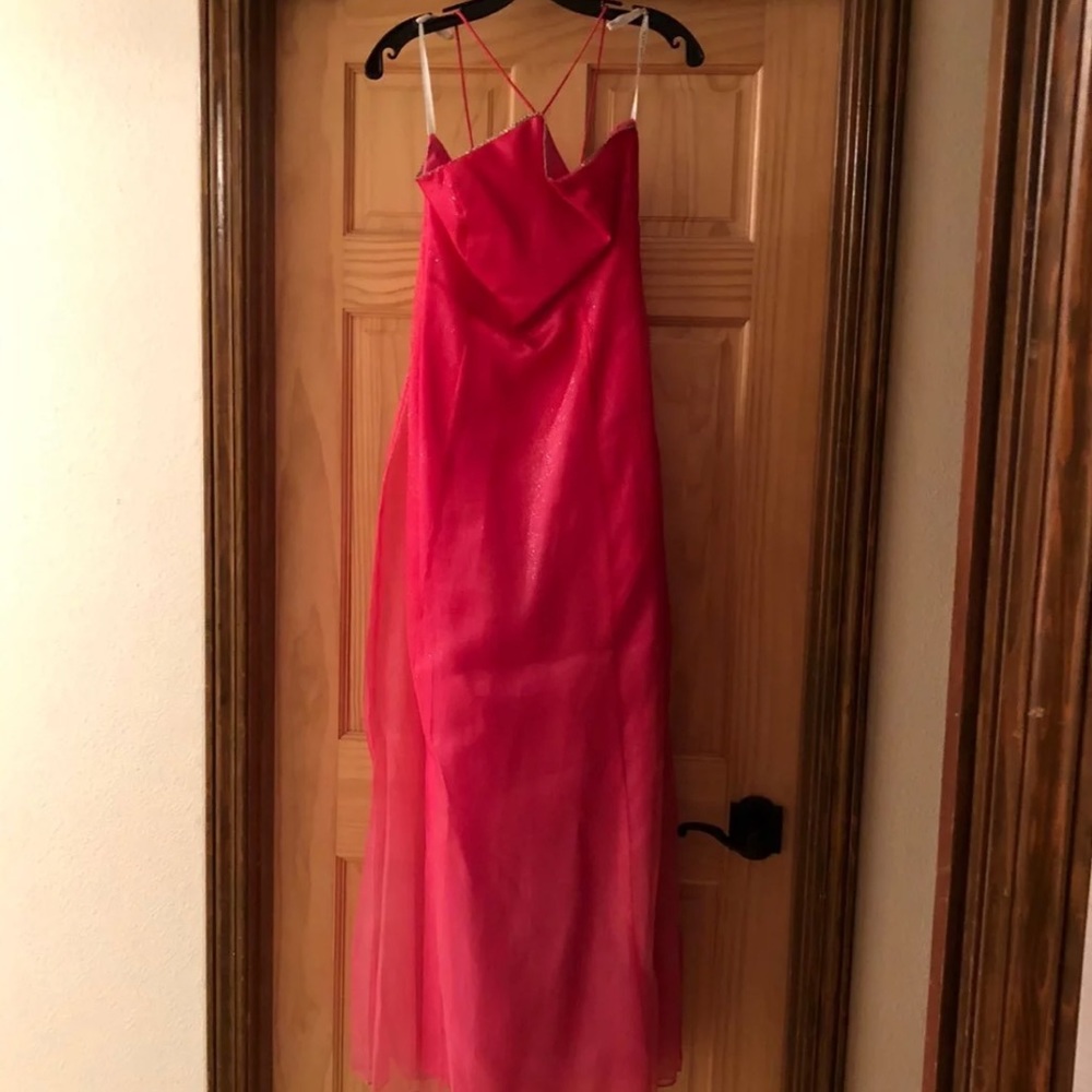 Hot pink glitter prom dress. Size 3/4